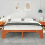 Estructura de cama Marrón 180 x 200 cm Madera maciza de pino