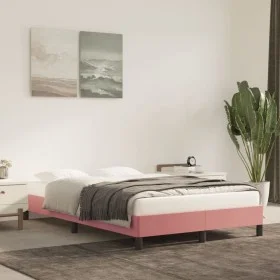 Bettgestell aus rosafarbenem Samt, 120 x 200 cm von vidaXL, Betten und Lattenroste - Ref: Foro24-346969, Preis: 102,10 €, Rab...