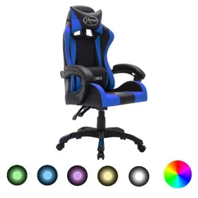 Gaming-Stuhl mit RGB-LED-Lichtern in Blau und schwarzem Kunstleder von vidaXL, Bürostühle - Ref: Foro24-287996, Preis: 168,90...