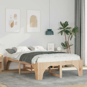 Estructura de cama Marrón 135 x 190 cm Madera de pino macizo en Camas y somieres | Comprar online en Foro24