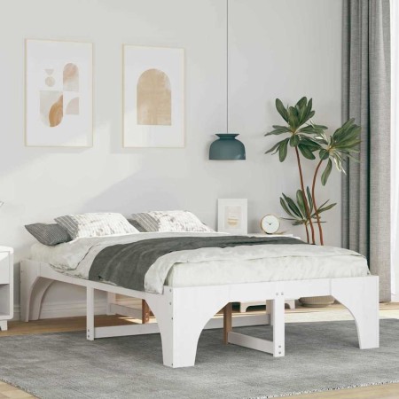 Estructura de cama Blanco 135 x 190 cm Madera maciza de pino