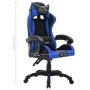 Gaming-Stuhl mit RGB-LED-Lichtern in Blau und schwarzem Kunstleder von vidaXL, Bürostühle - Ref: Foro24-287996, Preis: 168,90...
