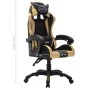 Gaming chair with RGB LED lights gold and black synthetic leather by vidaXL, Office chairs - Ref: Foro24-287998, Price: 166,8...