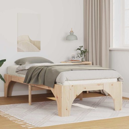 Estructura de cama Marrón 90 x 200 cm Madera de pino macizo en Camas y somieres | Comprar online en Foro24
