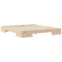 Estructura de cama Marrón 200 x 200 cm Madera maciza de pino