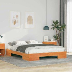 Estructura de cama Marrón 160 x 200 cm Madera maciza de pino en Camas y somieres | Comprar online en Foro24