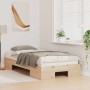 Estructura de cama Marrón 90 x 200 cm Madera maciza de pino