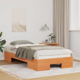 Estructura de cama Marrón 90 x 200 cm Madera maciza de pino en Camas y somieres | Comprar online en Foro24