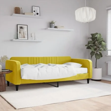 Sofá cama con colchón terciopelo amarillo 90x200 cm de vidaXL, Camas y somieres - Ref: Foro24-3197044, Precio: 331,38 €, Desc...