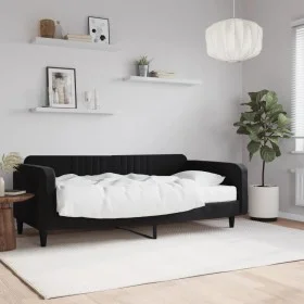 Sofa bed with black velvet mattress 100x200 cm by vidaXL, Beds and slatted bases - Ref: Foro24-3197050, Price: 366,04 €, Disc...