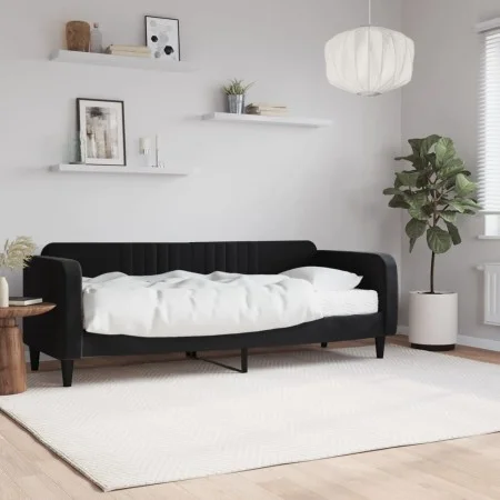 Sofa bed with black velvet mattress 80x200 cm by vidaXL, Beds and slatted bases - Ref: Foro24-3197036, Price: 308,36 €, Disco...