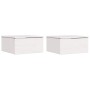 Mesa de Noche con cajón 2 pcs Blanco 37 x 35 x 18.5 cm