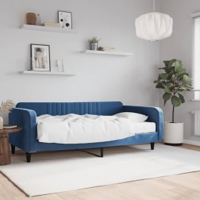 Schlafsofa mit blauer Samtmatratze 100x200 cm von vidaXL, Betten und Lattenroste - Ref: Foro24-3197045, Preis: 340,20 €, Raba...