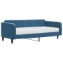 Sofa bed with blue velvet mattress 100x200 cm by vidaXL, Beds and slatted bases - Ref: Foro24-3197045, Price: 368,34 €, Disco...