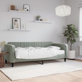 Schlafsofa mit hellgrauer Samtmatratze 90x200 cm von vidaXL, Betten und Lattenroste - Ref: Foro24-3197039, Preis: 315,30 €, R...