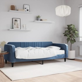 Schlafsofa mit blauer Samtmatratze 90x200 cm von vidaXL, Betten und Lattenroste - Ref: Foro24-3197038, Preis: 312,08 €, Rabat...