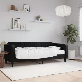 Sofa bed with black velvet mattress 90x200 cm by vidaXL, Beds and slatted bases - Ref: Foro24-3197043, Price: 329,10 €, Disco...