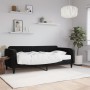 Sofá cama con colchón terciopelo negro 90x200 cm