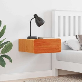 Mesa de Noche con cajón 2 pcs Marrón cera 39 x 34 x 16.5 cm