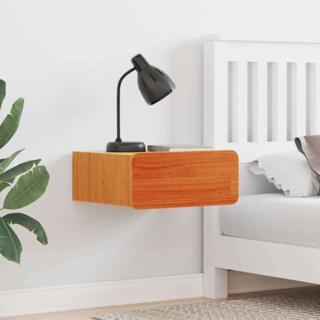 Mesa de Noche con cajón 2 pcs Marrón cera 39 x 34 x 16.5 cm