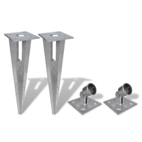 Clavijas de postes puntales 2 unidades acero by vidaXL, fence posts - Ref: Foro24-140594, Price: 34,46 €, Discount: %