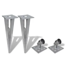 Clavijas de postes puntales 2 unidades acero by vidaXL, fence posts - Ref: Foro24-140594, Price: 32,59 €, Discount: %