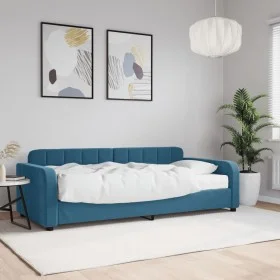 Schlafsofa mit blauer Samtmatratze 90x200 cm von vidaXL, Betten und Lattenroste - Ref: Foro24-3196904, Preis: 341,53 €, Rabat...