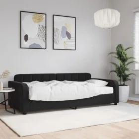 Sofá cama con colchón terciopelo negro 90x200 cm de vidaXL, Camas y somieres - Ref: Foro24-3196909, Precio: 329,85 €, Descuen...