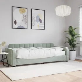 Schlafsofa mit hellgrauer Samtmatratze 80x200 cm von vidaXL, Betten und Lattenroste - Ref: Foro24-3196898, Preis: 333,94 €, R...