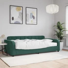 Sofa bed with dark green velvet mattress 100x200 cm by vidaXL, Beds and slatted bases - Ref: Foro24-3196914, Price: 375,60 €,...