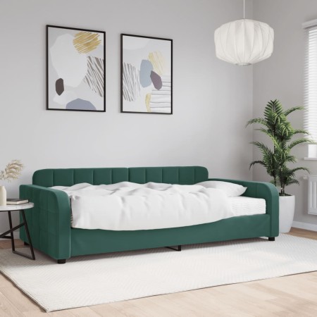 Schlafsofa mit dunkelgrüner Samtmatratze 100x200 cm von vidaXL, Betten und Lattenroste - Ref: Foro24-3196914, Preis: 345,32 €...