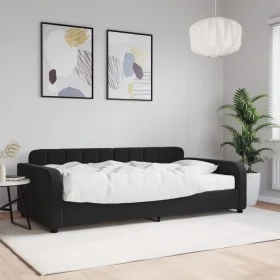 Sofá cama con colchón terciopelo negro 100x200 cm de vidaXL, Camas y somieres - Ref: Foro24-3196916, Precio: 372,20 €, Descue...