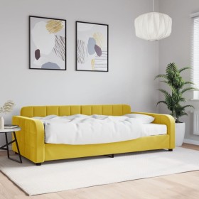 Sofa bed with yellow velvet mattress 100x200 cm by vidaXL, Beds and slatted bases - Ref: Foro24-3196917, Price: 344,18 €, Dis...