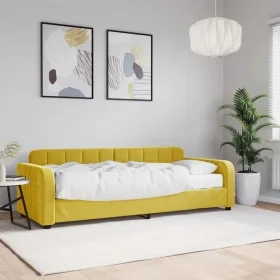 Sofa bed with yellow velvet mattress 80x200 cm by vidaXL, Beds and slatted bases - Ref: Foro24-3196903, Price: 305,90 €, Disc...
