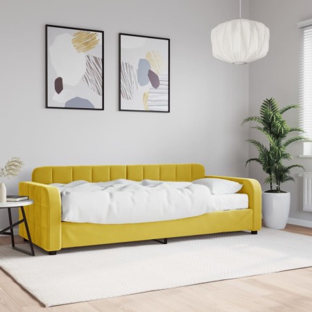 Schlafsofa mit gelber Samtmatratze 80x200 cm von vidaXL, Betten und Lattenroste - Ref: Foro24-3196903, Preis: 311,25 €, Rabat...