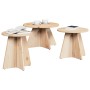 Mesa de Café 3 pcs Natural 49 x 49 x 30 cm