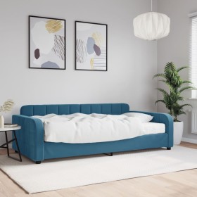 Schlafsofa mit blauer Samtmatratze 100x200 cm von vidaXL, Betten und Lattenroste - Ref: Foro24-3196911, Preis: 345,36 €, Raba...