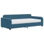 Sofa bed with blue velvet mattress 100x200 cm by vidaXL, Beds and slatted bases - Ref: Foro24-3196911, Price: 347,63 €, Disco...