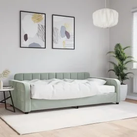 Schlafsofa mit hellgrauer Samtmatratze 100x200 cm von vidaXL, Betten und Lattenroste - Ref: Foro24-3196912, Preis: 427,17 €, ...