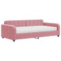 Sofa bed with pink velvet mattress 100x200 cm by vidaXL, Beds and slatted bases - Ref: Foro24-3196915, Price: 346,50 €, Disco...