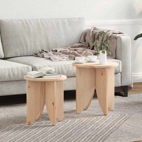 Mesa de Café 2 pcs Natural 41.5 x 41.5 x 44 cm en Mesas de centro | Comprar online en Foro24