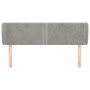 Cabecero de terciopelo gris claro 147x23x78/88 cm