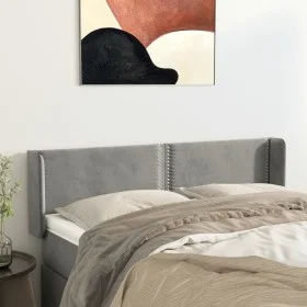 Hellgraues Samtkopfteil 147x16x78/88 cm von vidaXL, Kopf- und Fußteile - Ref: Foro24-3118676, Preis: 56,36 €, Rabatt: %