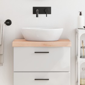 Untreated solid wood bathroom countertop 60x40x(2-6) cm by vidaXL, Countertops - Ref: Foro24-3156010, Price: 61,77 €, Discoun...