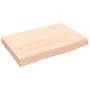 Untreated solid wood bathroom countertop 60x40x(2-6) cm by vidaXL, Countertops - Ref: Foro24-3156010, Price: 60,68 €, Discoun...