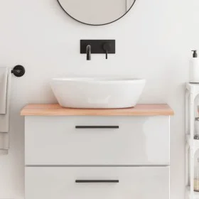 Encimera de baño madera maciza tratada marrón claro 80x50x2 cm de vidaXL, Encimeras - Ref: Foro24-3156119, Precio: 66,55 €, D...