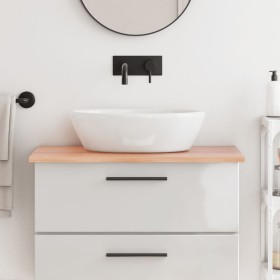 Encimera de baño madera maciza tratada marrón claro 80x50x2 cm de vidaXL, Encimeras - Ref: Foro24-3156119, Precio: 68,15 €, D...