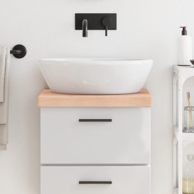 Untreated solid wood bathroom countertop 40x30x(2-6) cm by vidaXL, Countertops - Ref: Foro24-3155995, Price: 37,72 €, Discoun...