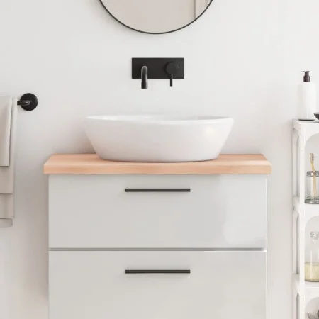 Untreated solid wood bathroom countertop 80x50x(2-4) cm by vidaXL, Countertops - Ref: Foro24-3156024, Price: 80,68 €, Discoun...