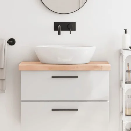 Untreated solid wood bathroom countertop 80x40x(2-6) cm by vidaXL, Countertops - Ref: Foro24-3156022, Price: 73,93 €, Discoun...